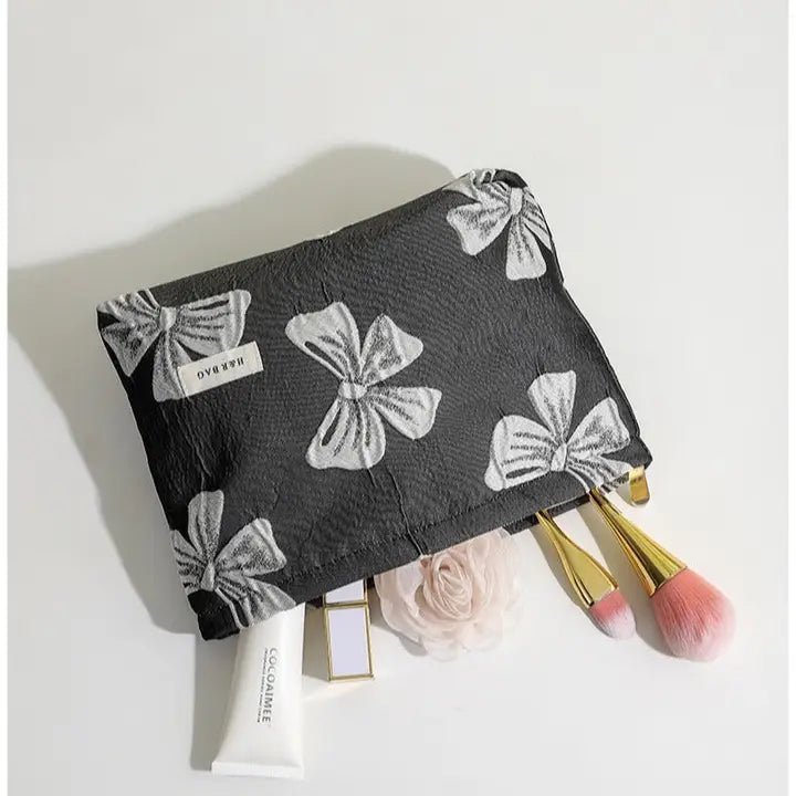 Bows Jacquard Cosmetic Bag - Purpose + Passion Boutique