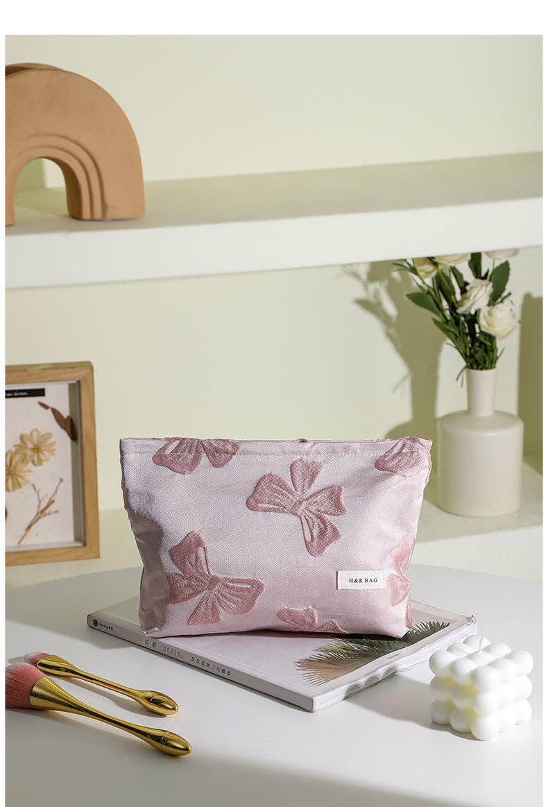 Bows Jacquard Cosmetic Bag - Purpose + Passion Boutique