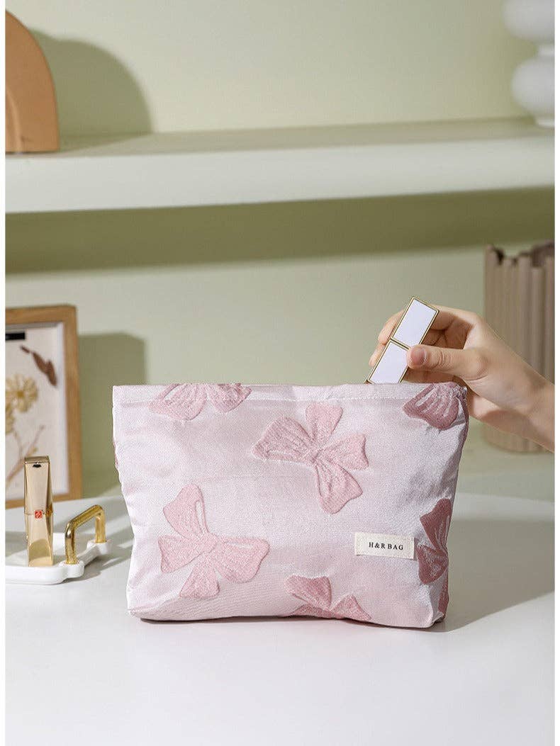 Bows Jacquard Cosmetic Bag - Purpose + Passion Boutique