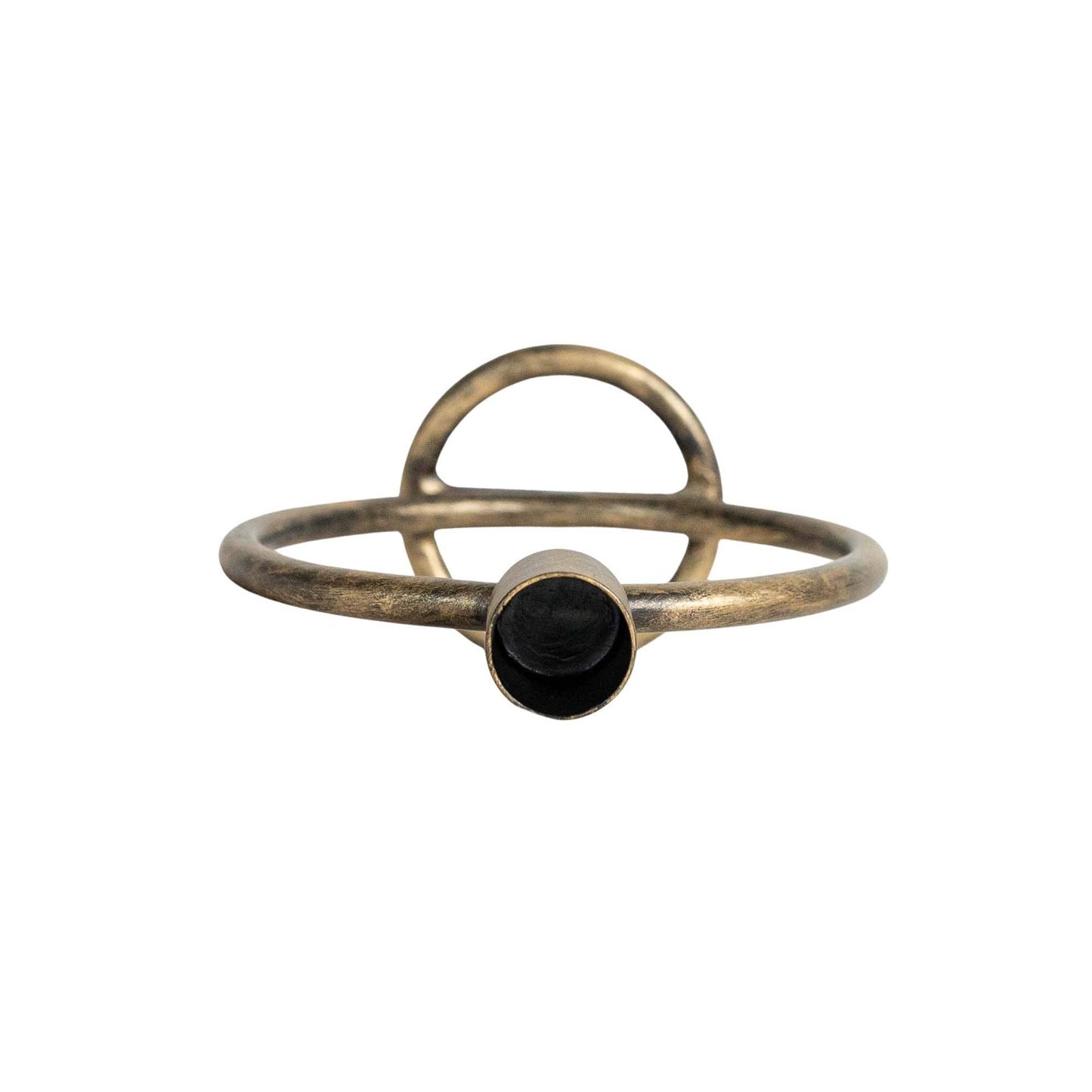 Brass Round Sculpture Taper Candle Holder Metal - Purpose + Passion Boutique