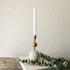 Brass Stacked Sphere Taper Candle Holder Wood & Metal - Purpose + Passion Boutique