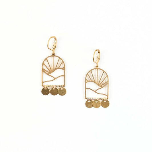 Brass Sunrise Earrings - Purpose + Passion Boutique