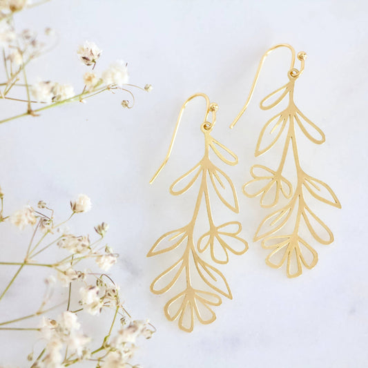 Brass Wild Flower Earrings  - Purpose + Passion Boutique