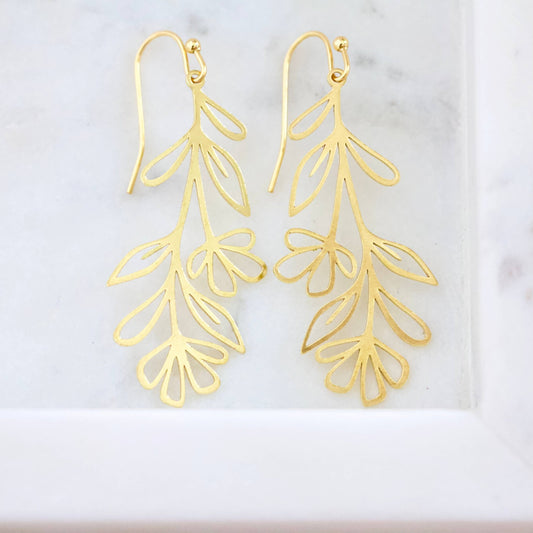 Brass Wild Flower Earrings  - Purpose + Passion Boutique