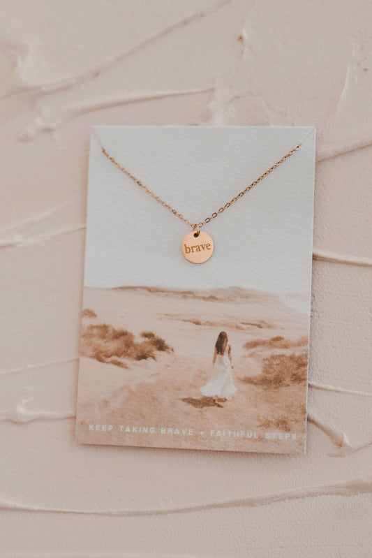 Brave Disc Necklace - Purpose + Passion Boutique