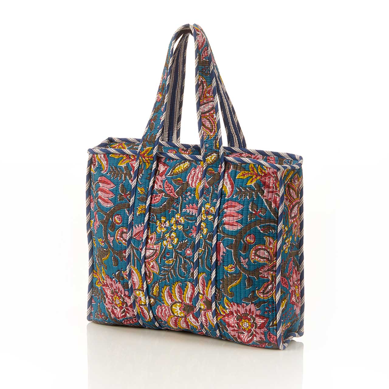 Bright Flowers Quilted Tote Bag - Purpose + Passion Boutique