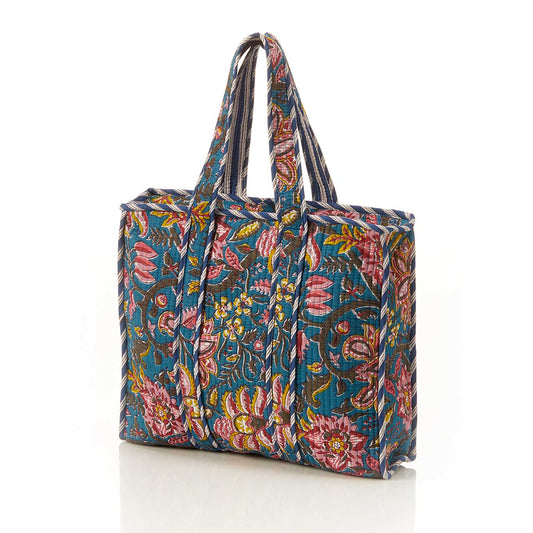 Bright Flowers Quilted Tote Bag - Purpose + Passion Boutique