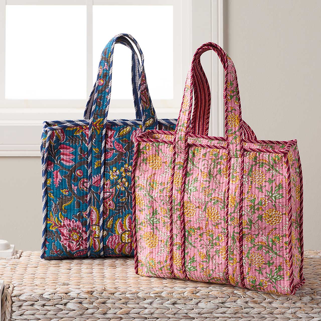Bright Flowers Quilted Tote Bag - Purpose + Passion Boutique