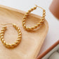 Brook Gold Non - Tarnish Braided Hoop Earring - Purpose + Passion Boutique