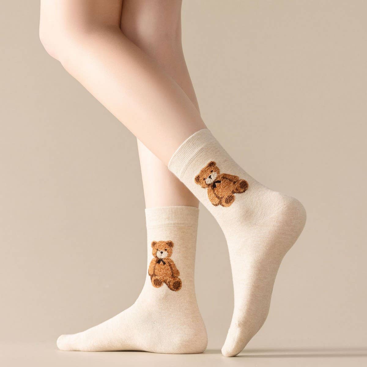 Brown Bear Cotton Crew Socks - Purpose + Passion Boutique