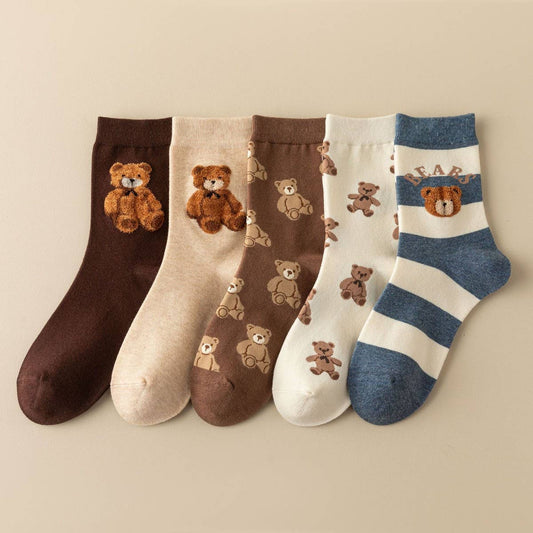 Brown Bear Cotton Crew Socks - Purpose + Passion Boutique