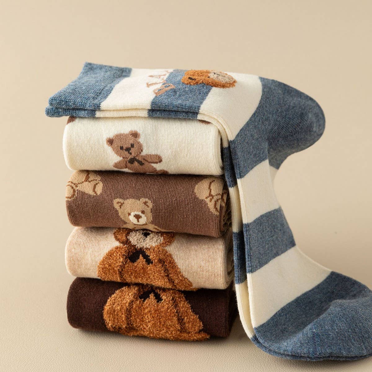 Brown Bear Cotton Crew Socks - Purpose + Passion Boutique