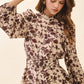 Brown / Beige Floral Print High Neck Dress - Purpose + Passion Boutique