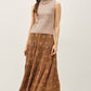 Brown Floral Print Tiered Maxi Skirt - Purpose + Passion Boutique