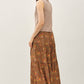 Brown Floral Print Tiered Maxi Skirt - Purpose + Passion Boutique