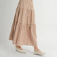 Brown & Ivory Checkered Tiered Maxi Skirt - Purpose + Passion Boutique