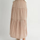 Brown & Ivory Checkered Tiered Maxi Skirt - Purpose + Passion Boutique