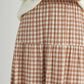 Brown & Ivory Checkered Tiered Maxi Skirt - Purpose + Passion Boutique