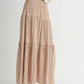 Brown & Ivory Checkered Tiered Maxi Skirt - Purpose + Passion Boutique