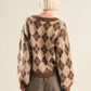 Brown Knit Plaid Sweater Cardigan - Purpose + Passion Boutique