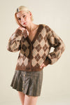 Brown Knit Plaid Sweater Cardigan - Purpose + Passion Boutique