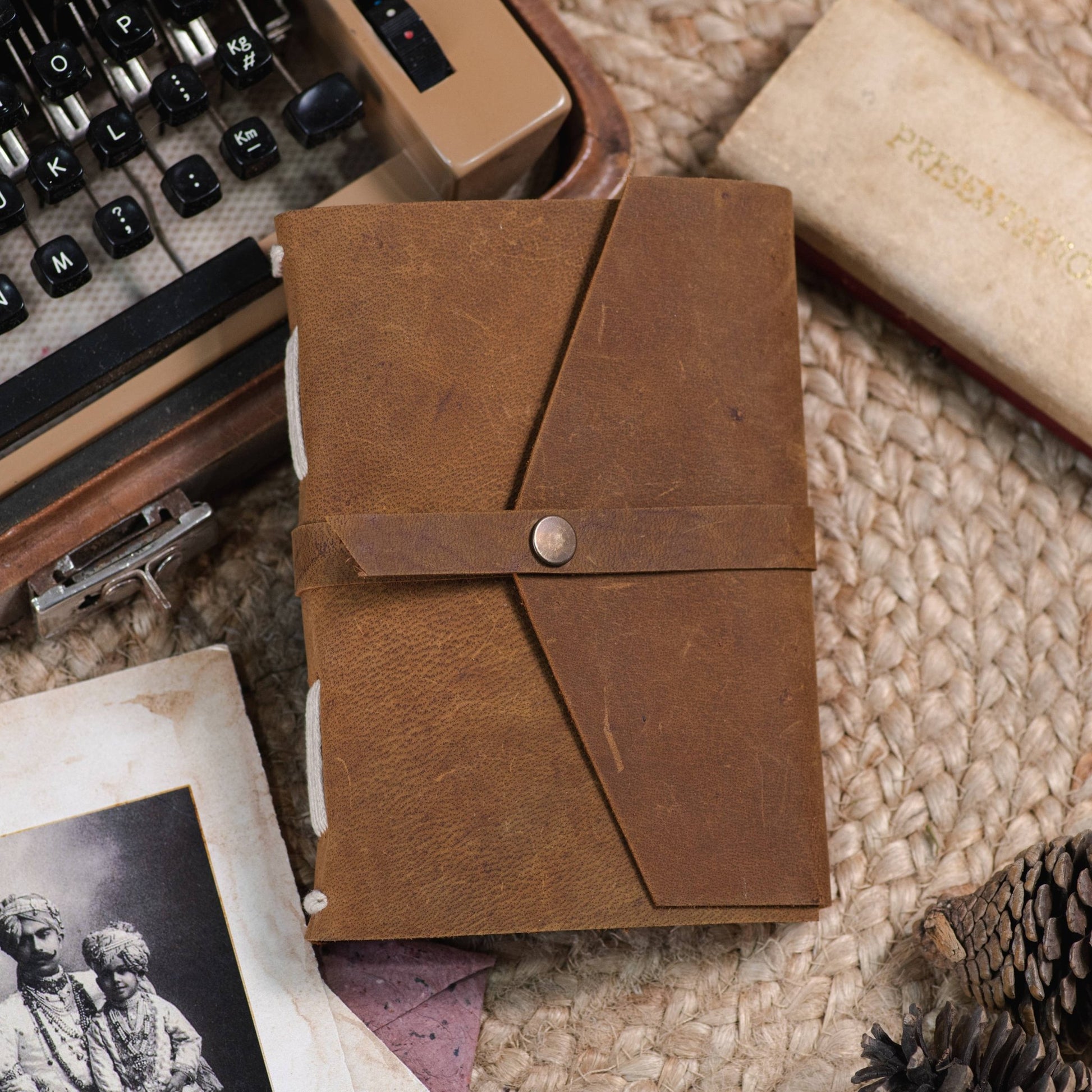 Brown Leather Lined Travel Journal - Purpose + Passion Boutique