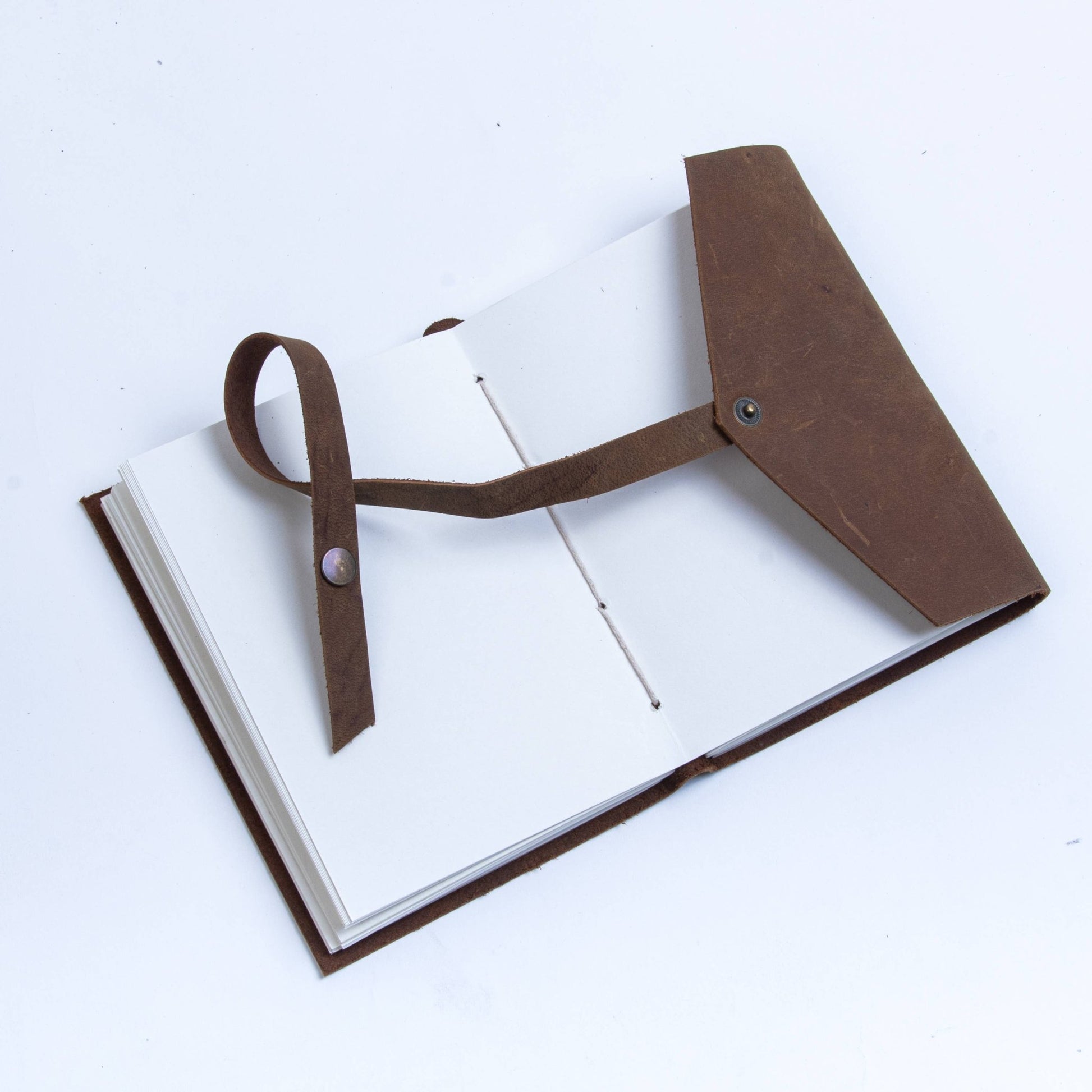 Brown Leather Lined Travel Journal - Purpose + Passion Boutique