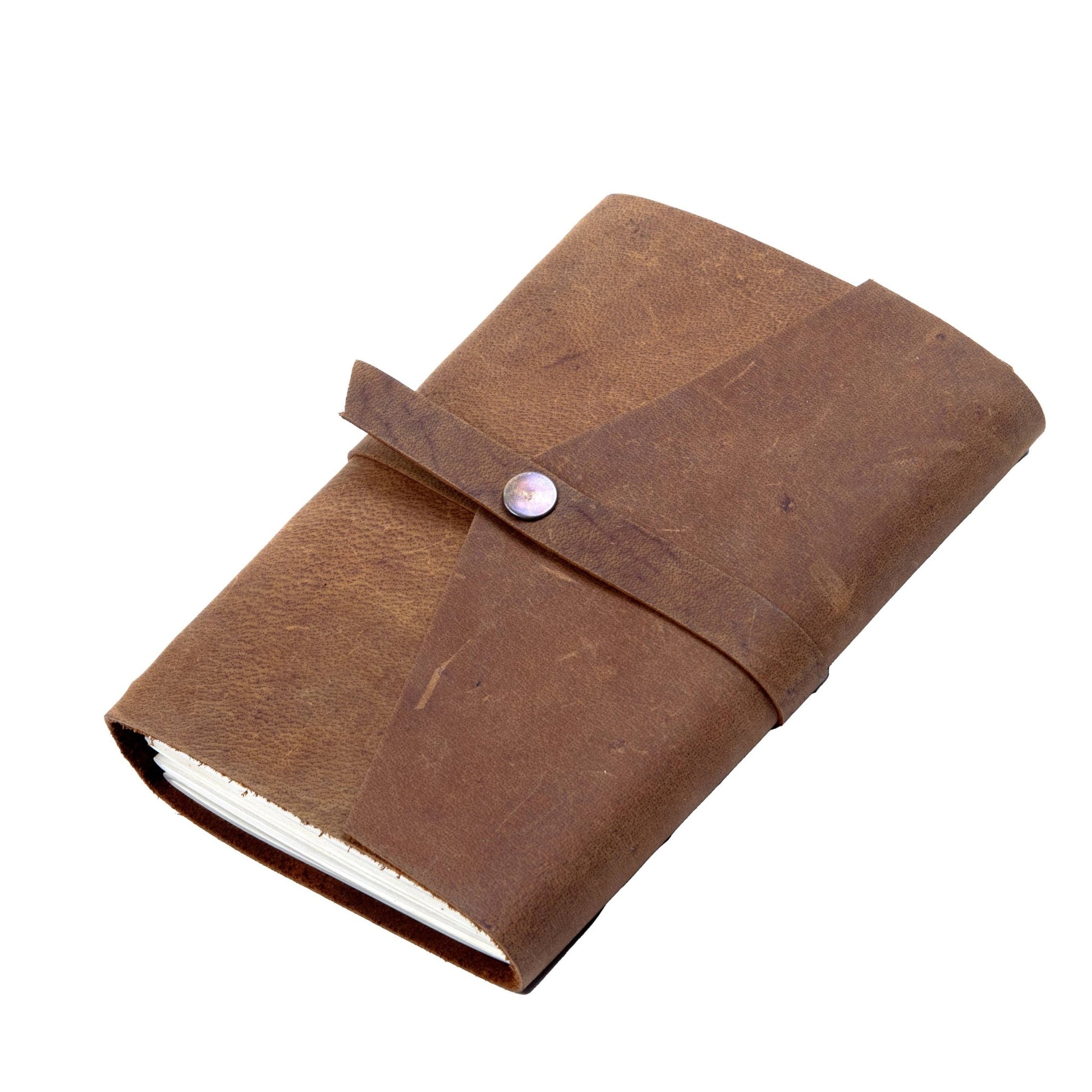 Brown Leather Lined Travel Journal - Purpose + Passion Boutique
