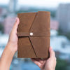 Brown Leather Lined Travel Journal - Purpose + Passion Boutique