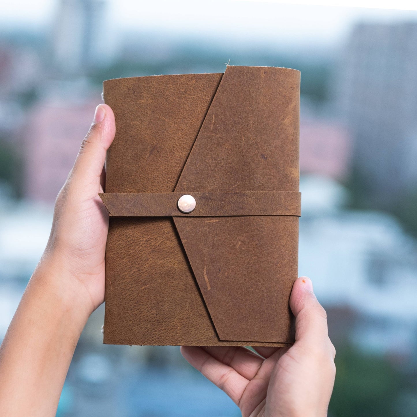 Brown Leather Lined Travel Journal - Purpose + Passion Boutique