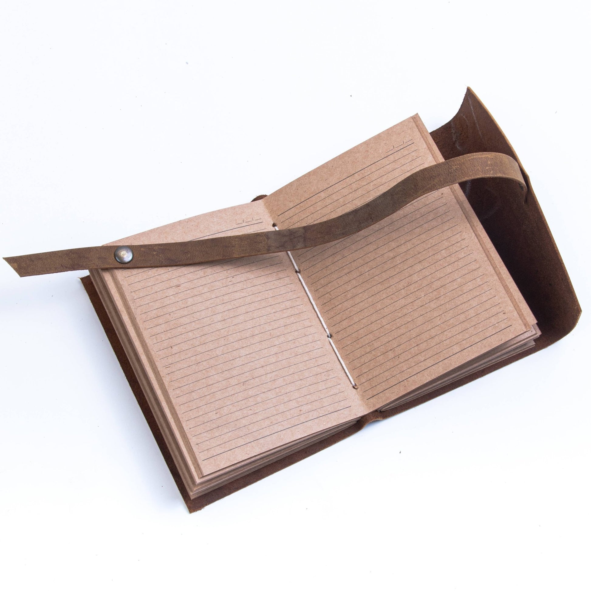 Brown Leather Lined Travel Journal - Purpose + Passion Boutique