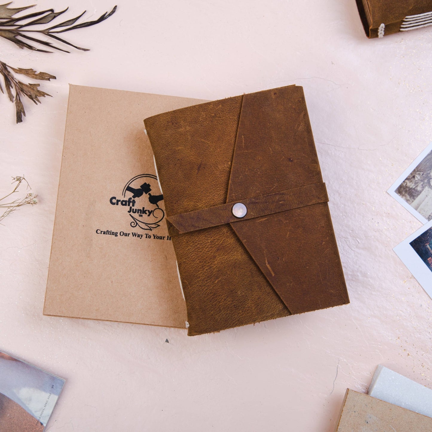 Brown Leather Lined Travel Journal - Purpose + Passion Boutique