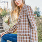 Brown Plaid Pattern Tweed Casual Blazer - Purpose + Passion Boutique