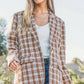 Brown Plaid Pattern Tweed Casual Blazer - Purpose + Passion Boutique