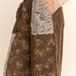 Brown Washed Corduroy and Flower Denim Pants - Purpose + Passion Boutique