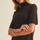 Mock-Neck Fine-Gauge Knit Pullover