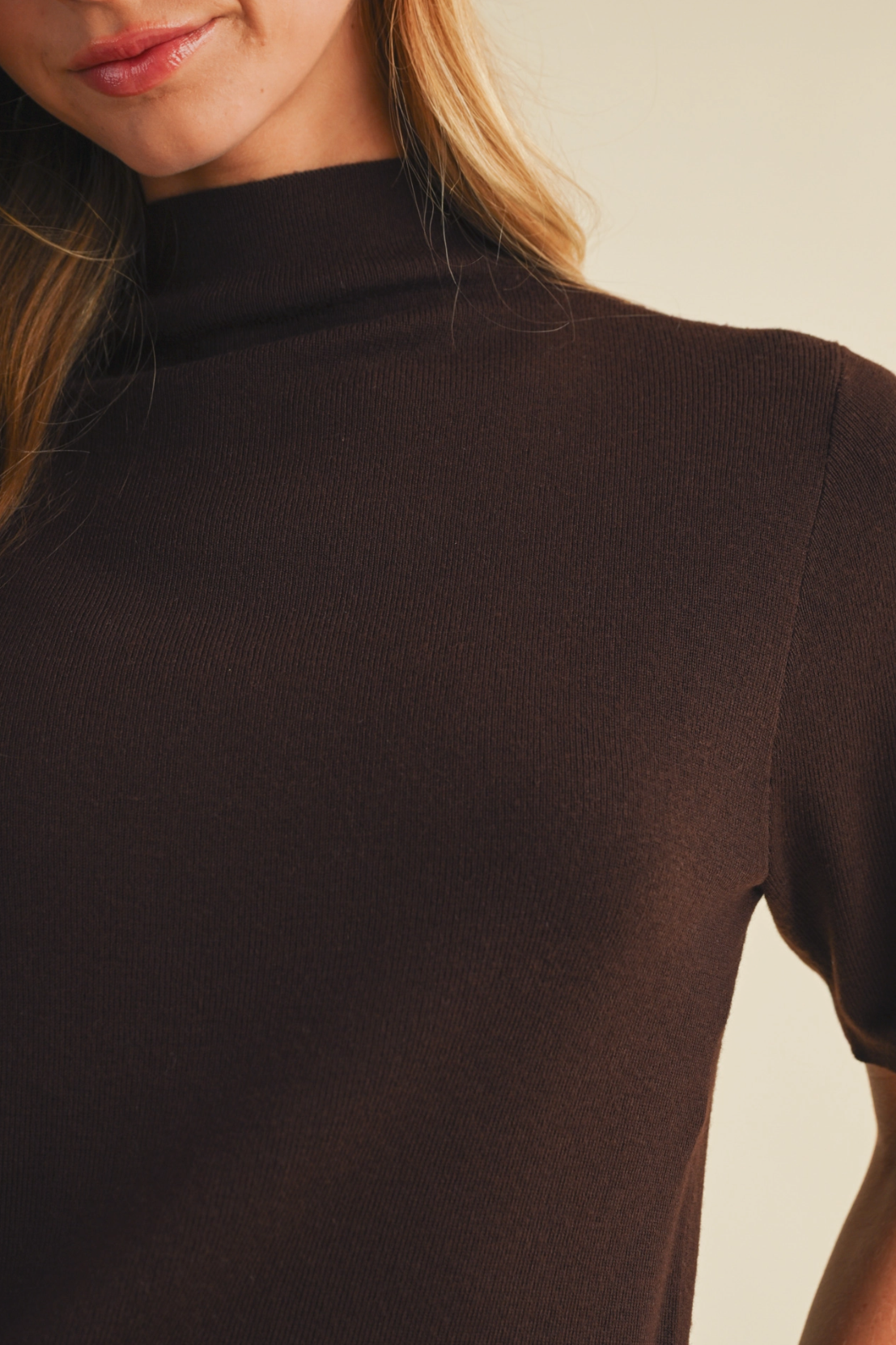 Mock-Neck Fine-Gauge Knit Pullover