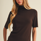 Mock-Neck Fine-Gauge Knit Pullover