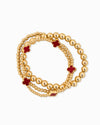 Burgundy Clover Stretch Bead Bracelets, Set of 3 - Purpose + Passion Boutique