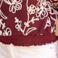 Burgundy Floral Embroidered Short Bubble Sleeve Top - Purpose + Passion Boutique