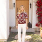 Burgundy Floral Embroidered Short Bubble Sleeve Top - Purpose + Passion Boutique