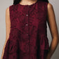 Burgundy Round Neck Sleeveless Button Down - Purpose + Passion Boutique