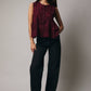Burgundy Round Neck Sleeveless Button Down - Purpose + Passion Boutique