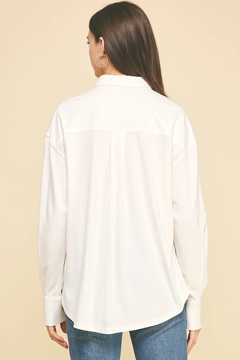 Button Down Collar Woven Shirt - Purpose + Passion Boutique
