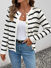 Button Up Stripe Sweater Cardigan - Purpose + Passion Boutique