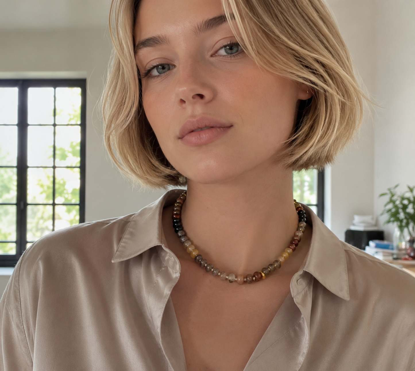 Amber Garden Natural Stone Beads Necklace