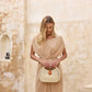 Ivory Rattan Eclipse Handbag
