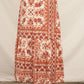 Cream / Rust Printed Maxi Skirt
