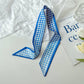 Blue Pattern Skinny Scarf