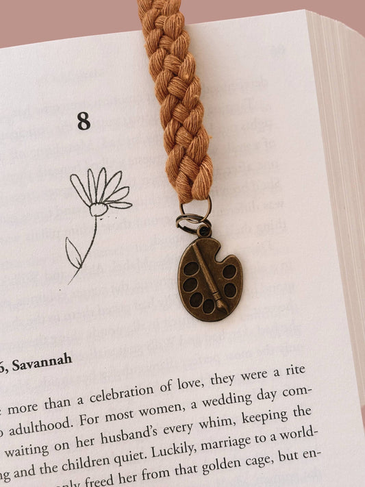 Paint Palette Charm Mustard Braided Bookmarks